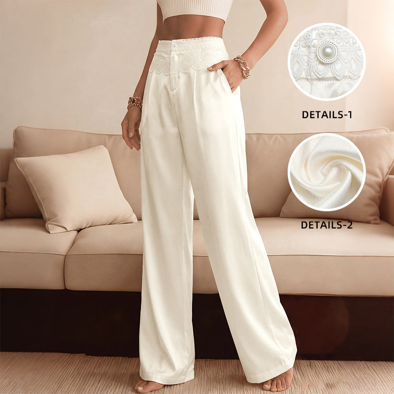 Elegant Affordable Luxury Solid Color Lace Pants