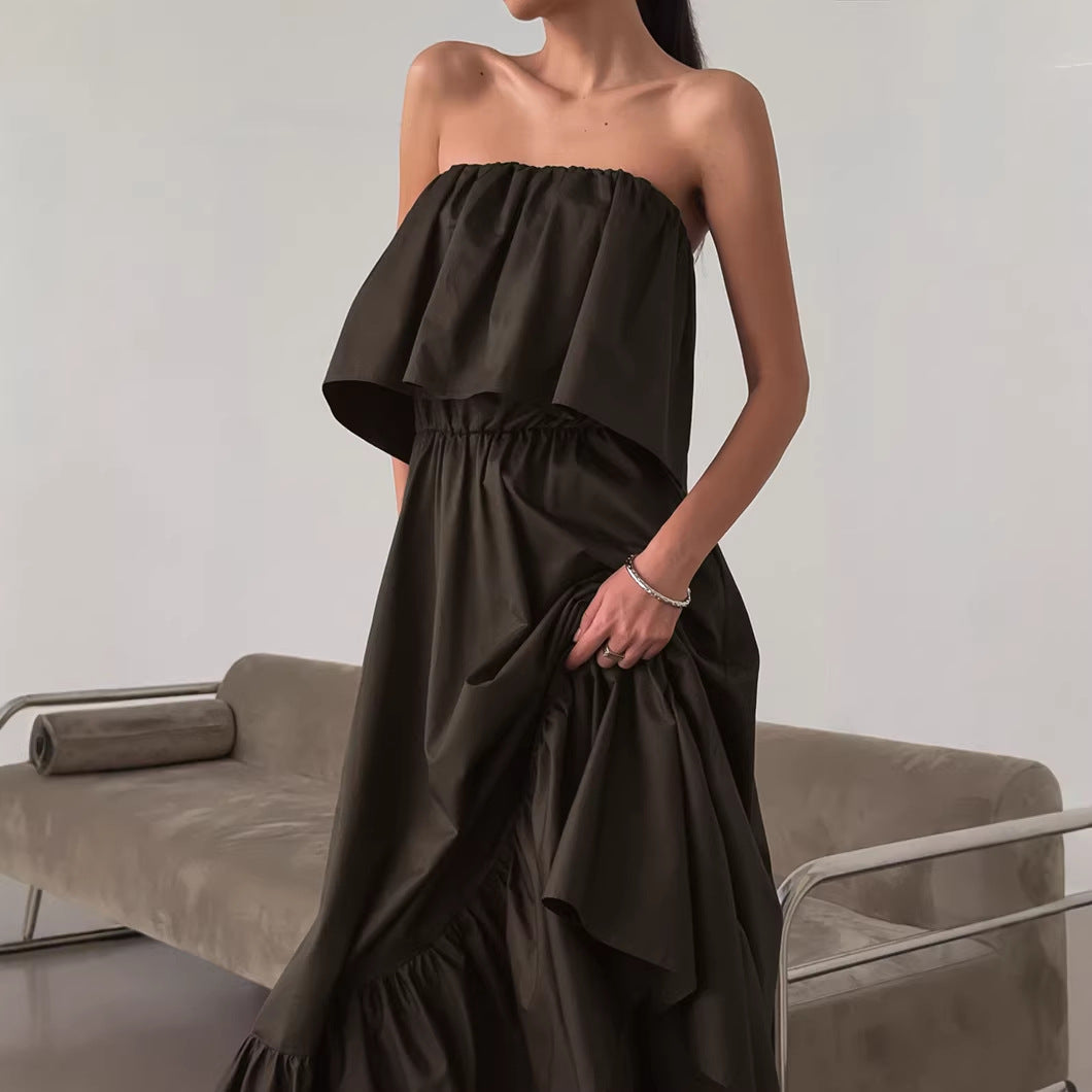 Ruffle-Trim Strapless Dress