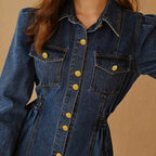 Women's Long-Sleeve Denim Shirt Dress
