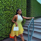 Vacation Printing Gradient Sling Dress