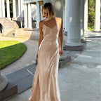 Women's Satin Backless Dress