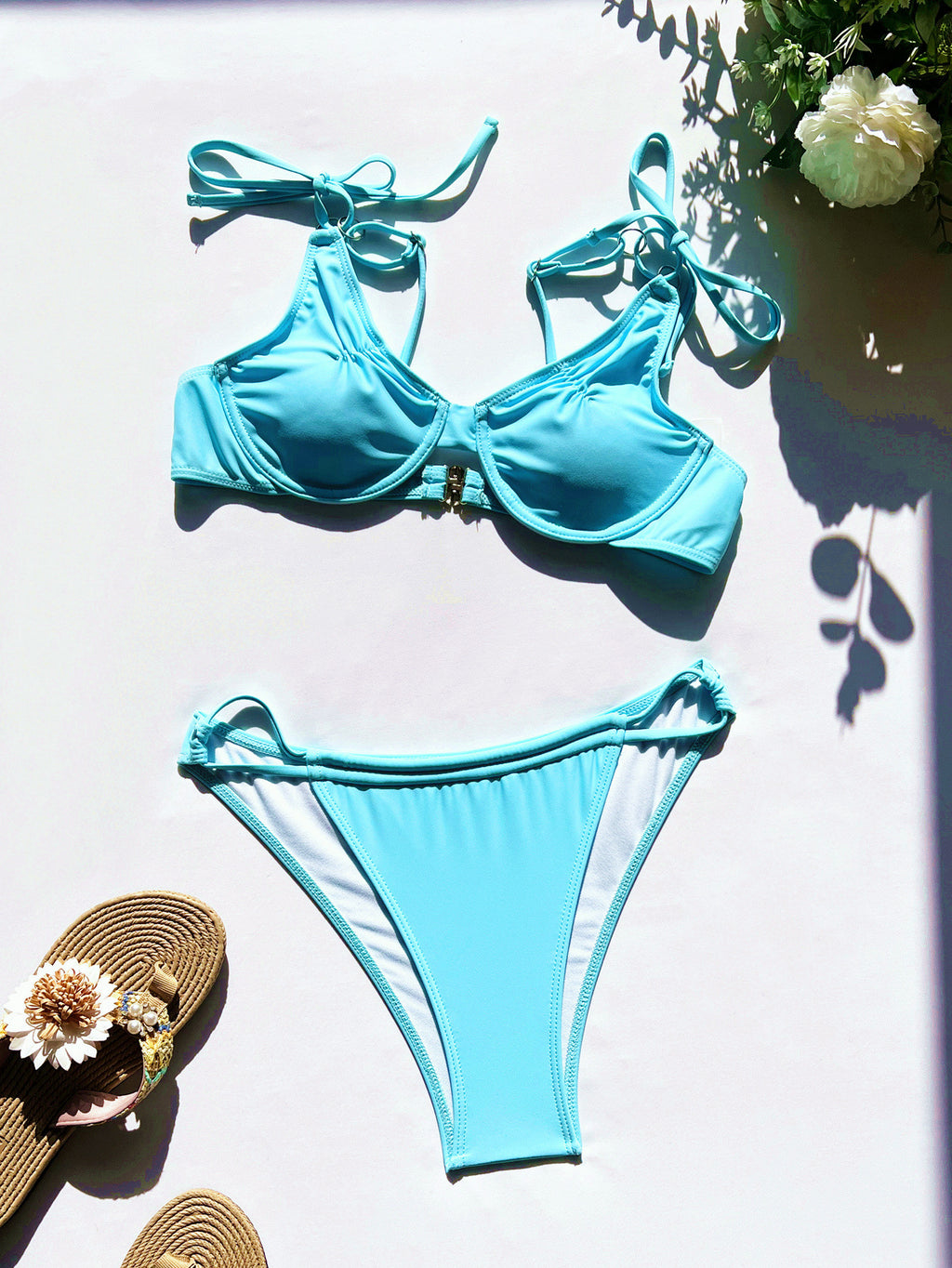 Underwire Gathering Bikini Swimwear