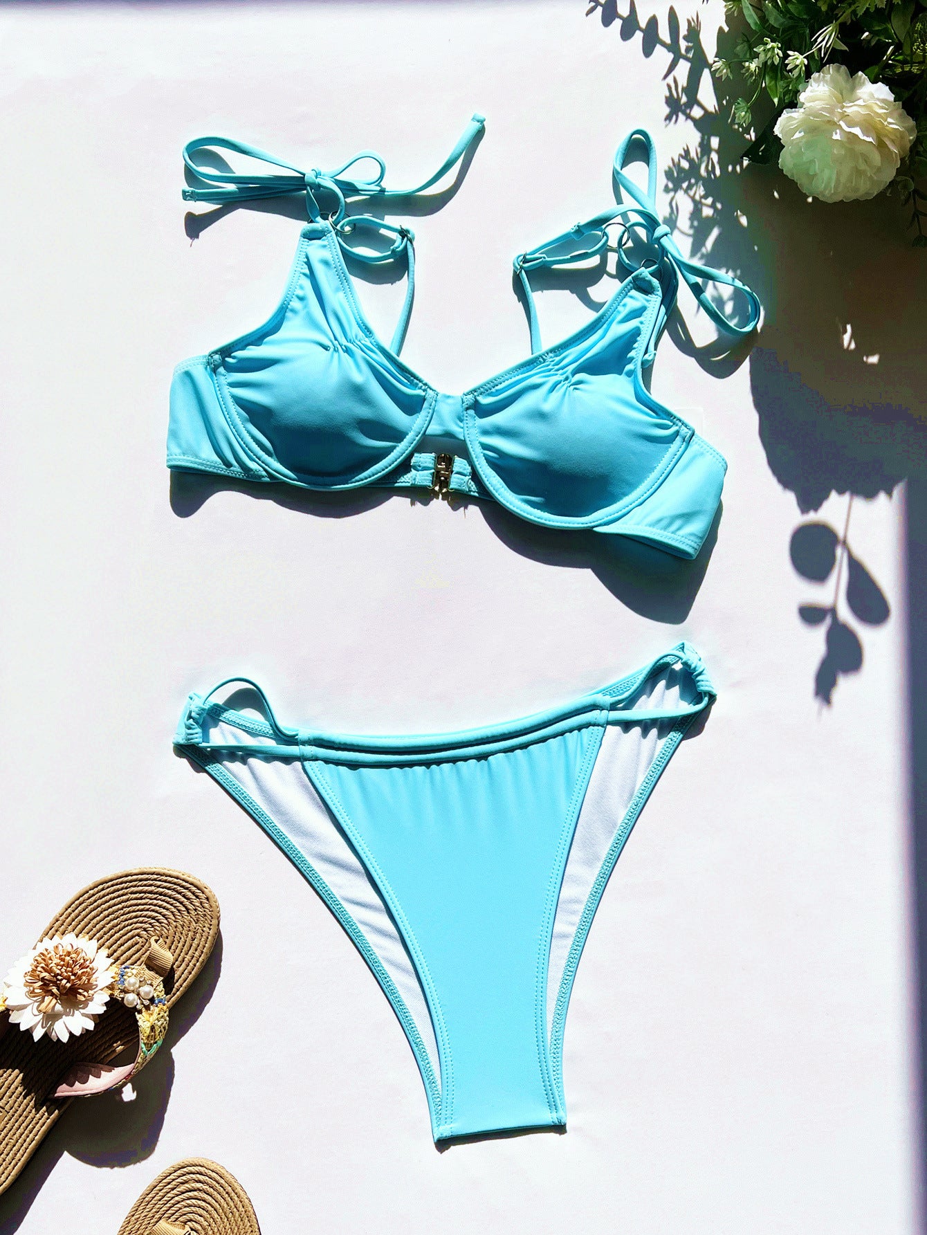 Underwire Gathering Bikini Swimwear