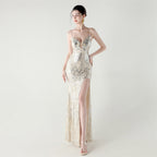 Women's Bead Tube Boning Corset Lace Waist Controlled Sequin Slim Fit Shapewear