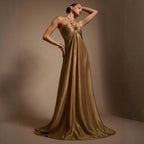 Women's Halter Backless A-Line Maxi Dress