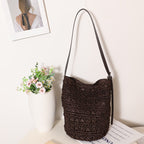 Women's Large-Capacity Straw Bucket Beach Bag