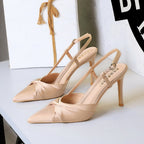 Women's High-Grade Stiletto Heels With Bowknot And Hollow-Out Detail