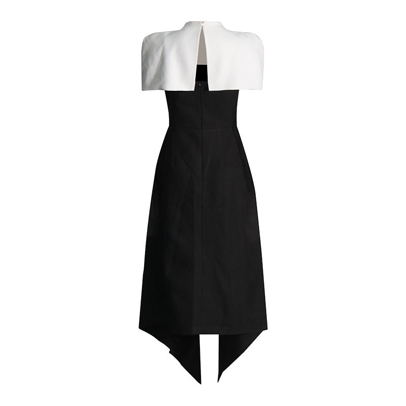 Elegant Vietnam Detachable Pullover Patchwork Cami Dress Summer Slit