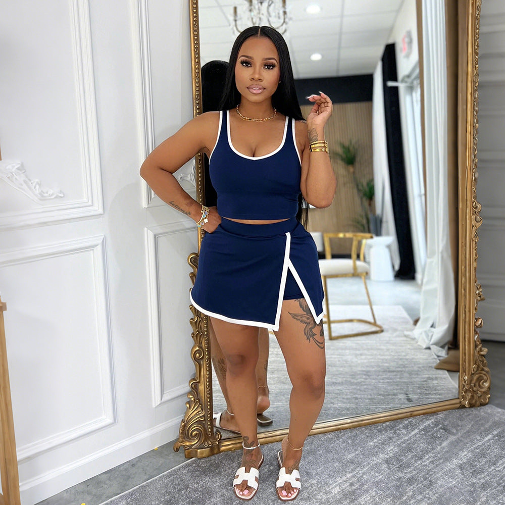 Women's Sports Pantskirt Strap Coordinated Two-Piece Set