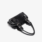 Rivet Motorcycle Bag Women Portable One Shoulder Underarm Boston Bag Large Capacity Leather Buckle Office Pillow Bag Tide