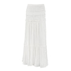 White Lace Casual Vacation A Line Spring Summer Skirt