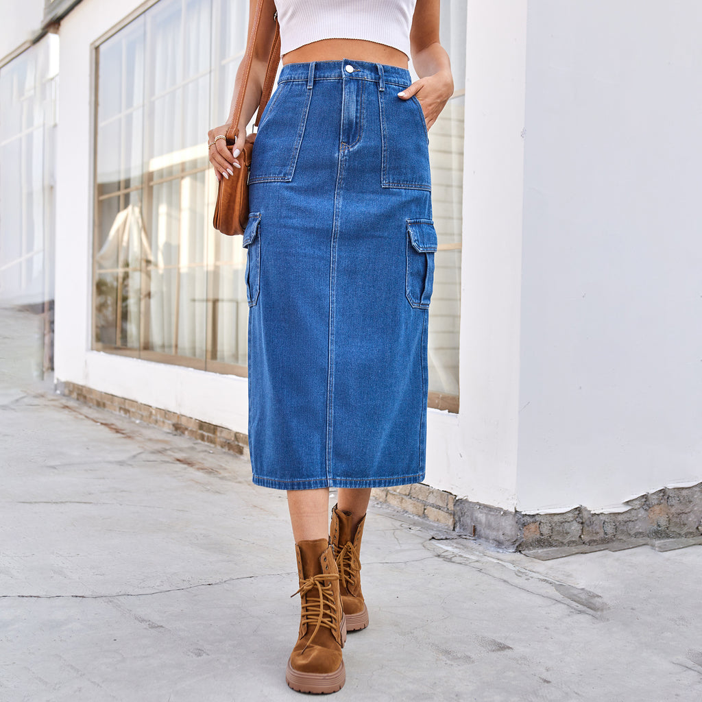 Summer Washed Overalls Denim For Skirt