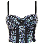 Women's Rhinestone Boned Corset Tube Top