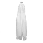 Summer White Tencel Sleeveless Halter Long Vest Pants Two Piece Set Casual Set