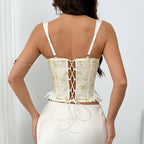 Women's Floral Lace Boned Corset Top