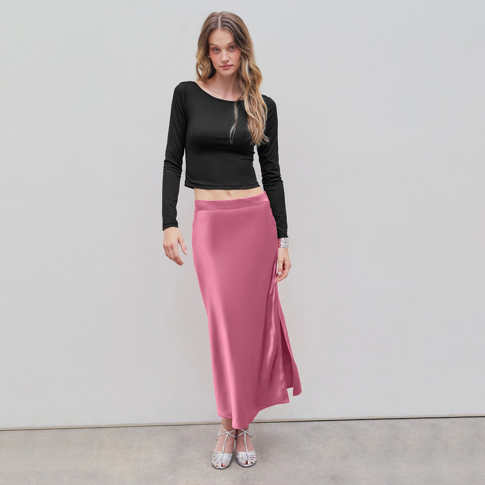 Women's T Shirt Backless Design Short Slim Fit Bottoming Top Women
