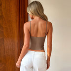 Women Slim Sexy Vest Solid Color Strap Tube Top