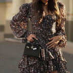 Women's Floral Square-Neck A-Line Dress