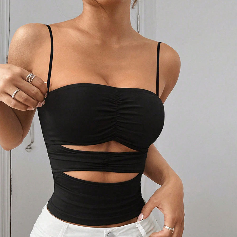 Women's Strappy Cutout Slim-Fit Camisole Top