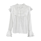 Women's French Ruffle Bell Sleeve Blouse