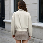 Women's Casual Polo-Collar Zip Jacket