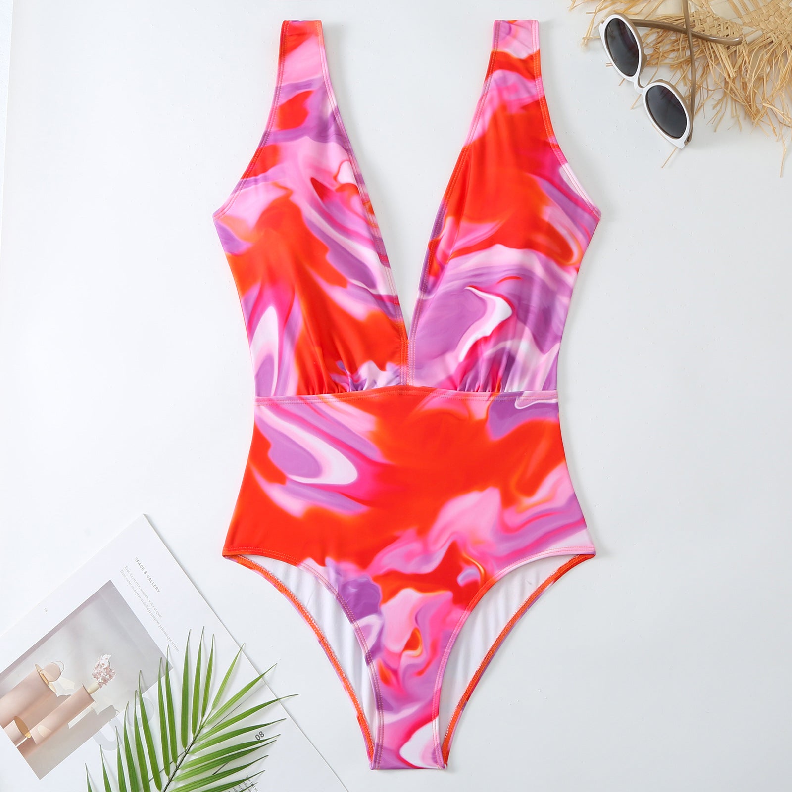 Retro Deep One-piece Swimwear