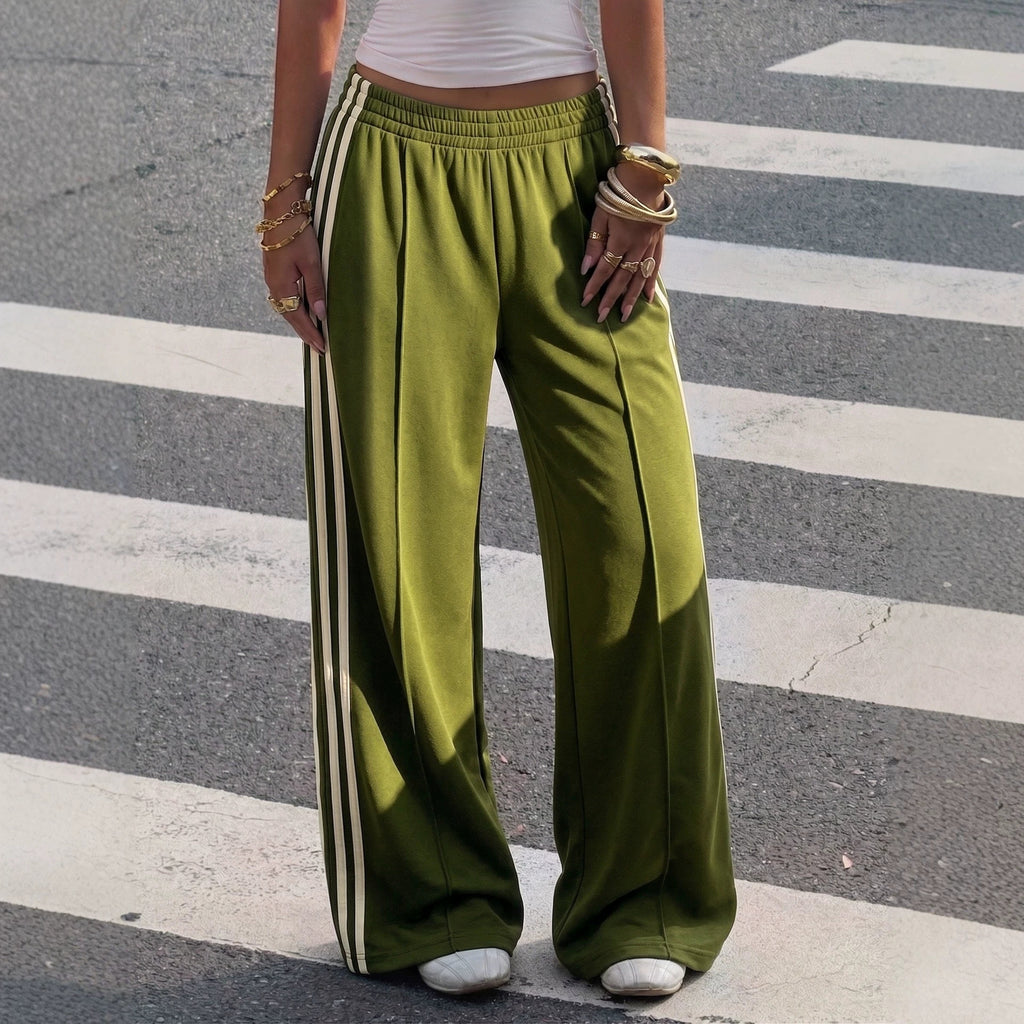 Autumn Winter Women Vintage Elastic High Waist Drooping Casual Trousers
