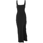Backless Cami Slit Bodycon Maxi Dress