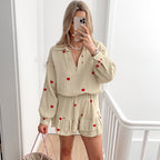 Women's Cotton Heart-Print Pajama Set