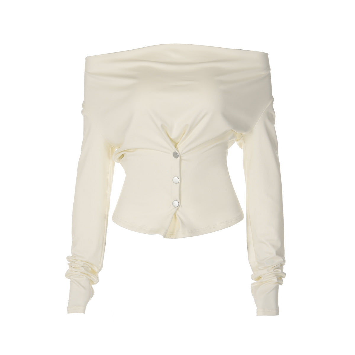 Niche Swing Collar Slim Fit Slimming Short Sleeved T shirt for Women Summer Sexy Long Sleeved Top
