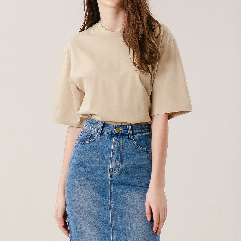 Women's Cotton Crew-Neck T-Shirt – Relaxed Short Sleeve