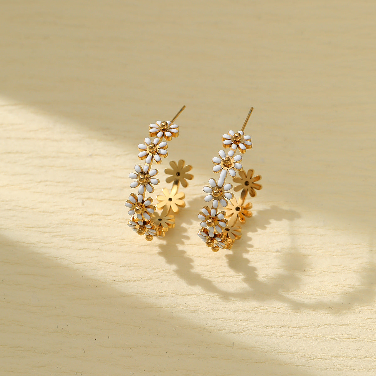 Floral Titanium Steel Earrings