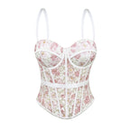 Embroidered Floral Corset Lingerie