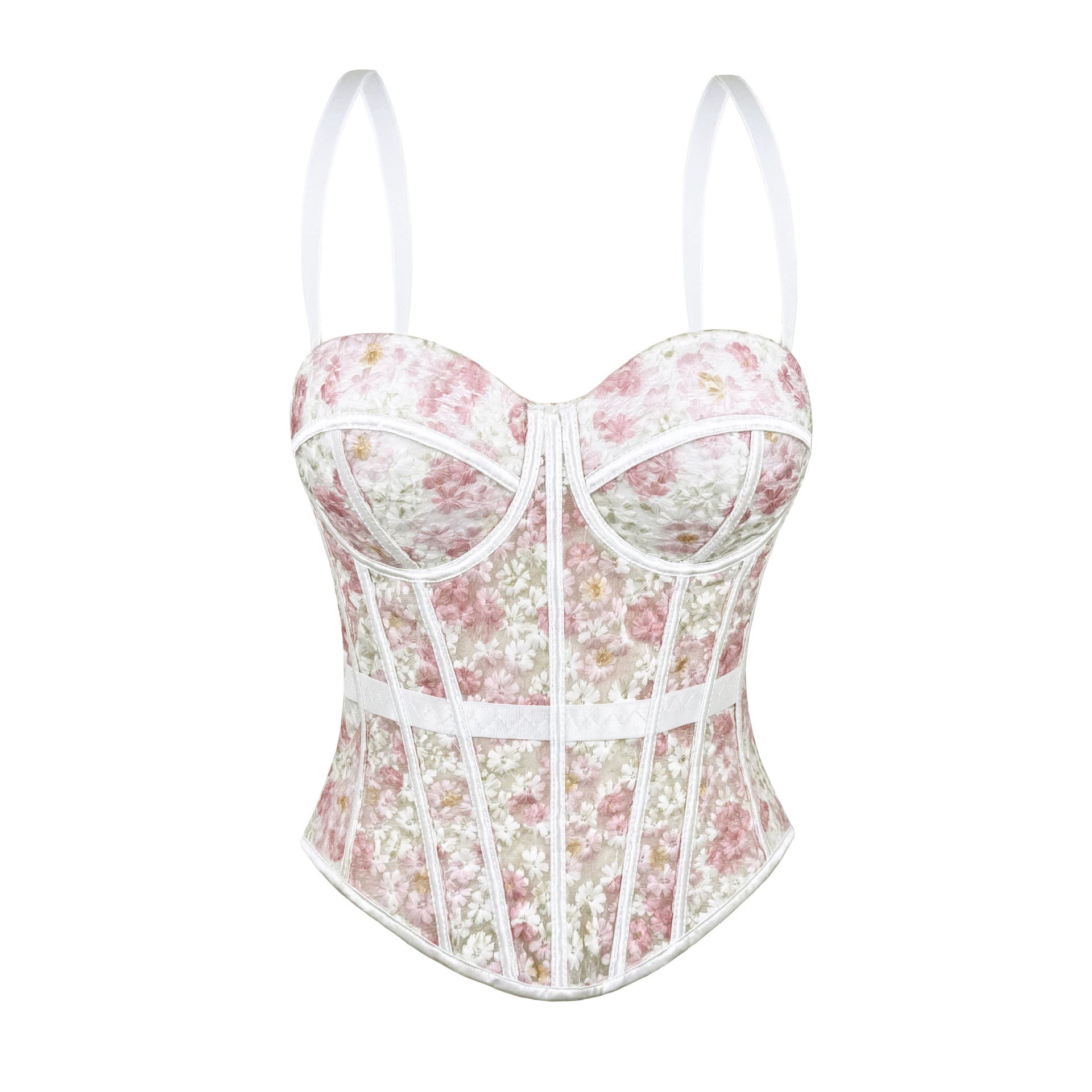 Embroidered Floral Corset Lingerie