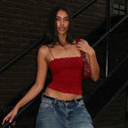 's Lace Spaghetti Strap Top Skinny Short Tube Top Basic Vest