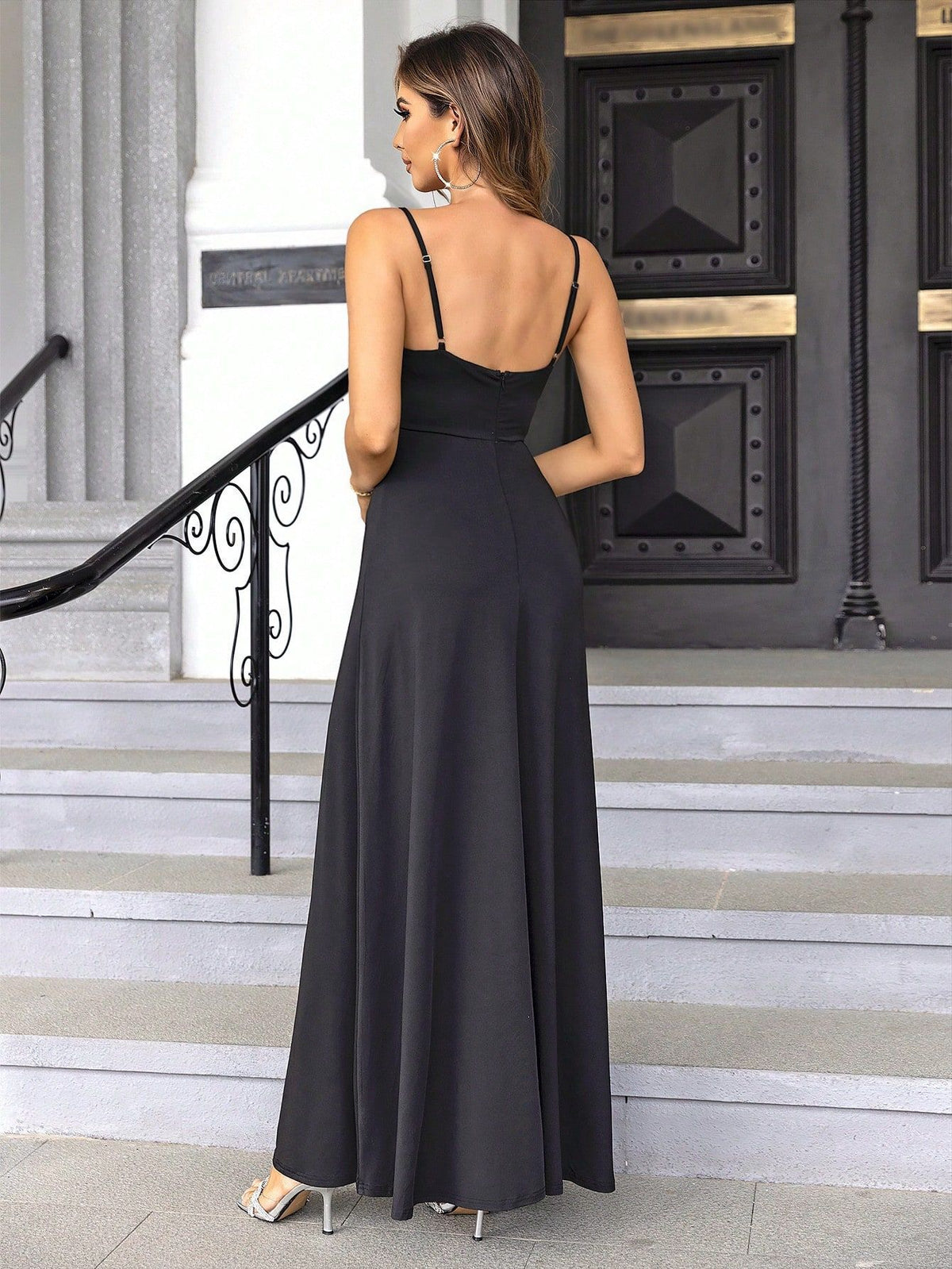 Women's Off The Shoulder Slimming Waist Cami Dress Long
