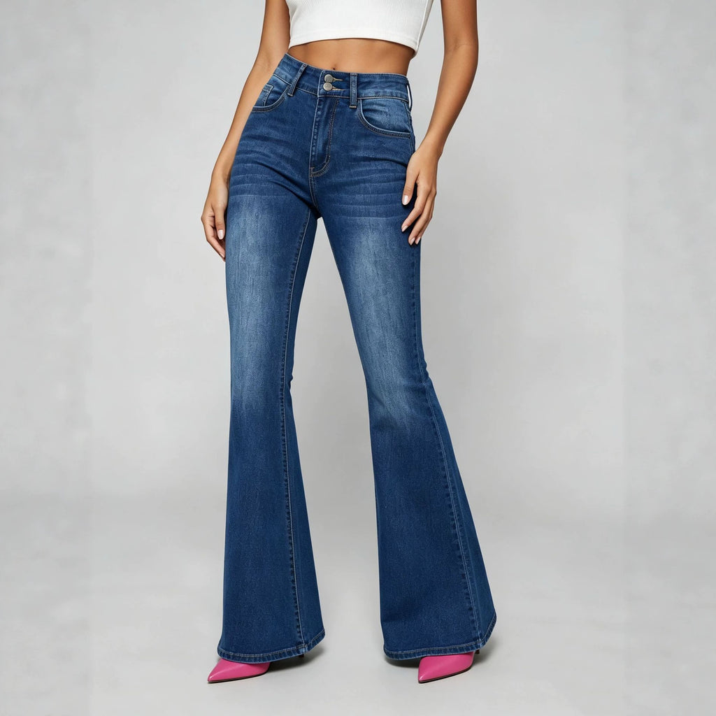Women's Bootcut Wide-Leg Denim Pants