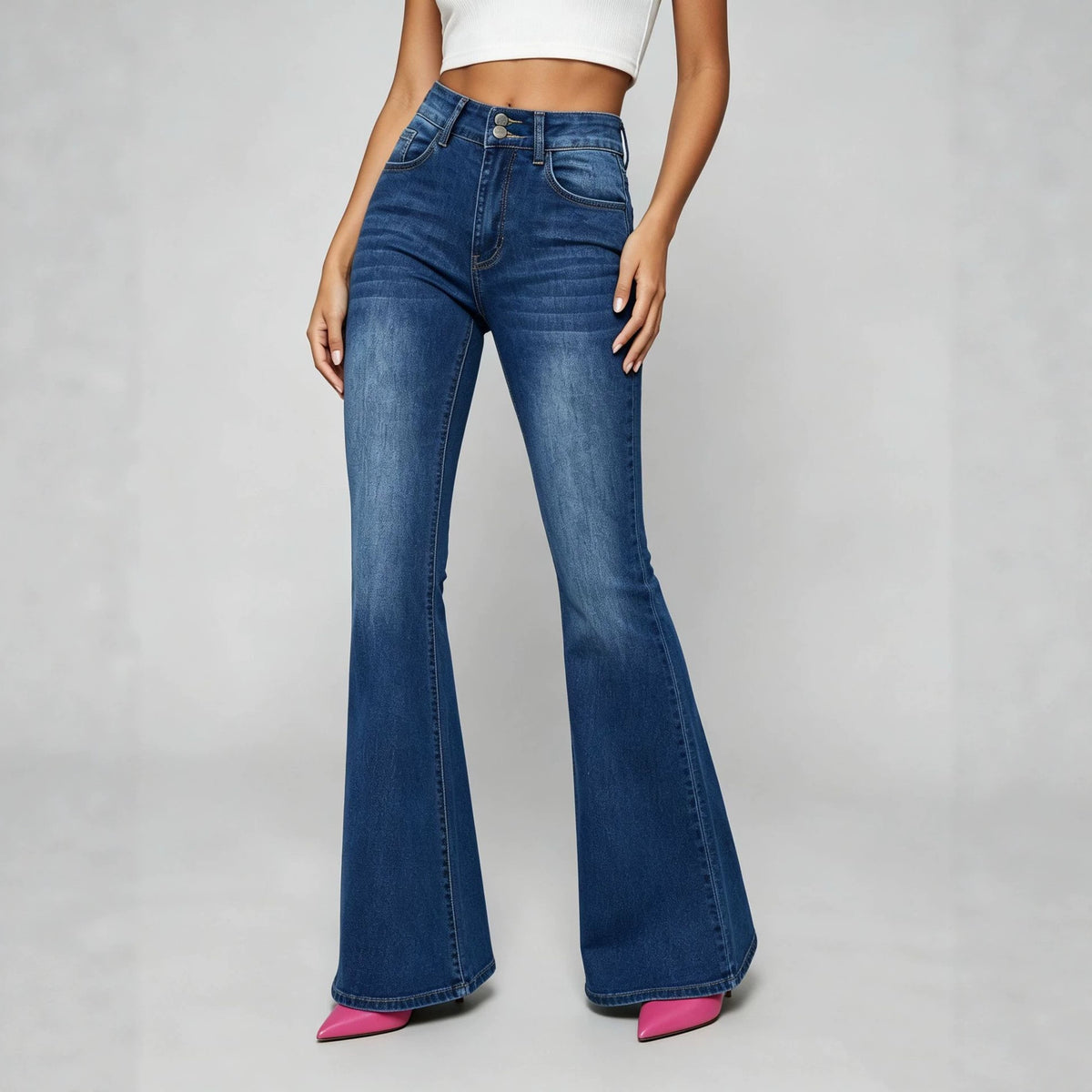 Women's Bootcut Wide-Leg Denim Pants