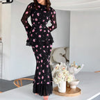 Women's Printed Bell-Sleeve Sheath Dress