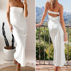 Women's Ladies Dress Sexy Tube Top Dress Sexy Backless Formal Dress Women Clothing