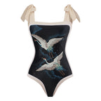 Retro Conservative One-piece Swimwear