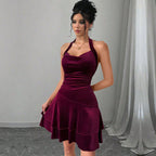 Women's Women's Halter Dress Backless Socialite Design Short