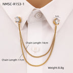 White Zircon Collar Pin