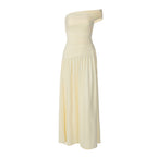 One-Shoulder Ruched Split Bodycon Maxi Dress