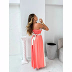 Women's Color Contrast High Waist Sling Top