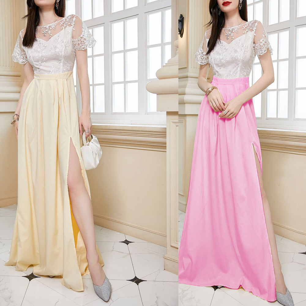 Lace Short-Sleeve Bridesmaid Dress
