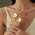 18K Gold Heart Open Ring