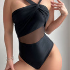 Solid Color One-piece Swimwear