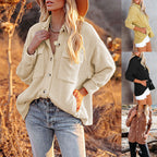 Women's Corduroy Shirt Jacket – Long Sleeve Patch Pocket