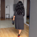 Women's Button-Front Collared Maxi Dress